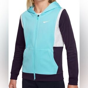 Nike Youth Therma-Fit Elite Hoodie, Purple/Ice Blue, Sz M